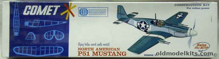 Comet North American P-51D Mustang - 18 Inch Wingspan Balsawood Flying Aircraft, 3204 plastic model kit